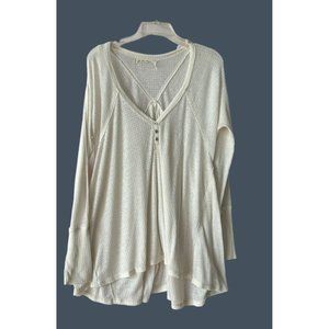 Free People We The Free Cream Citrine Thermal Top Size Medium